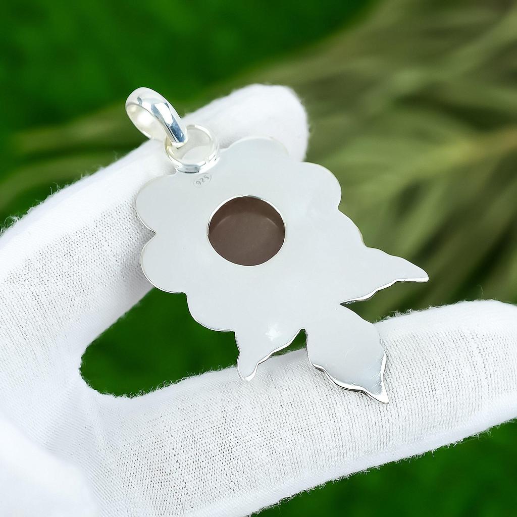 Распродажа ко Дню дружбы Круглая подвеска из натурального клубничного кварца из стерлингового серебра 925 пробы