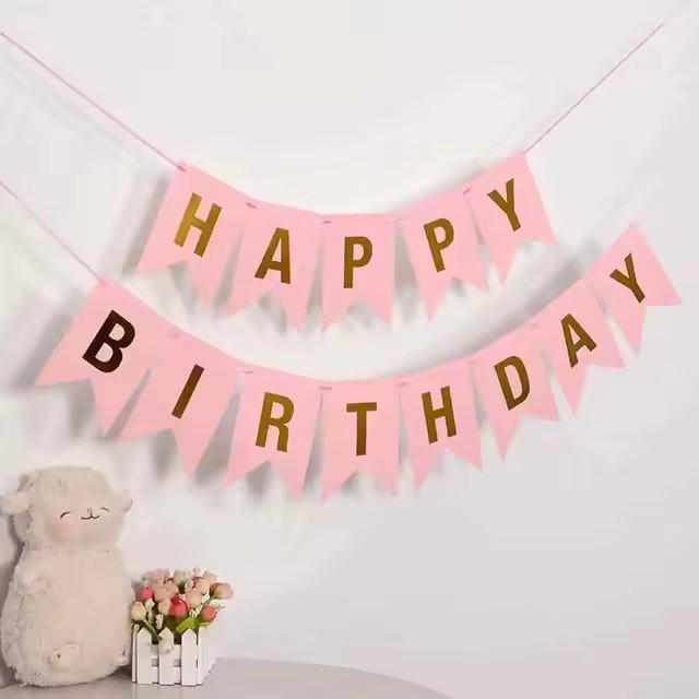 С днем рождения на английском языке Позолоченный флаг-ласточка Украшение Баннер Праздничные принадлежности