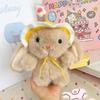Cute Pudding Rabbit Plush Doll Wearing Hat Little White Rabbit Doll Comforts Sleeping Doll Lobster Rabbit Grab Machine