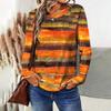 Autumn Cotton Women's T Shirt Long Sleeve Pullover Stripe Print Female Oversized Clothing Street Casual O Neck T-shirts Tops