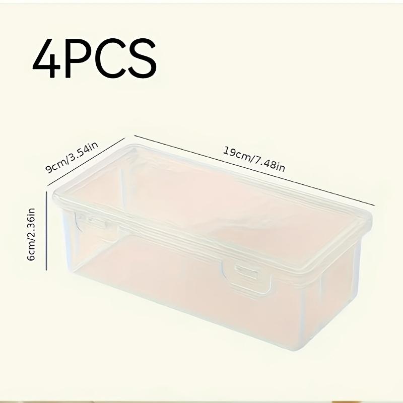 4pcs Large Clear PP Storage Boxes with Lids, Lightweight, Unfinished Finish, for Office and School Supplies Organizer