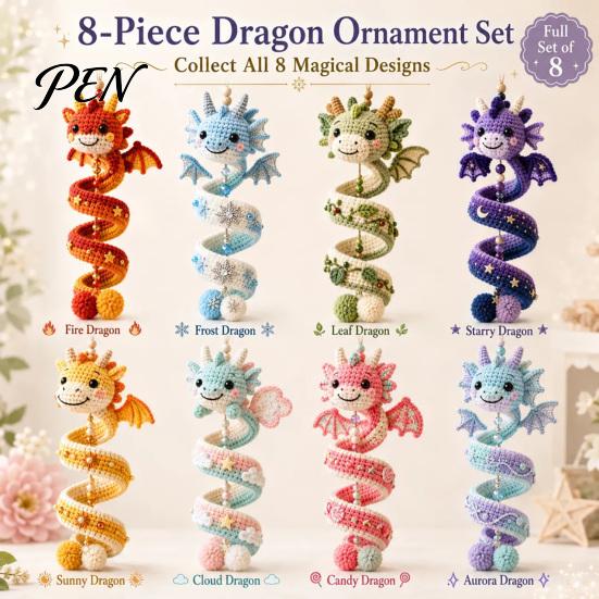 Handmade Yarn Dragon Kit DIY Spiral Hanging Ornament Kit, Easy Assembly Decorative Art Craft, Wall Decor for Festivals Crochet Home Classroom