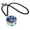 Alloy Racing Wheel Car Pendant Rearview Mirror Hanging Accessory Glossy Black Beads Silver Tag Auto Decoration Unique Design