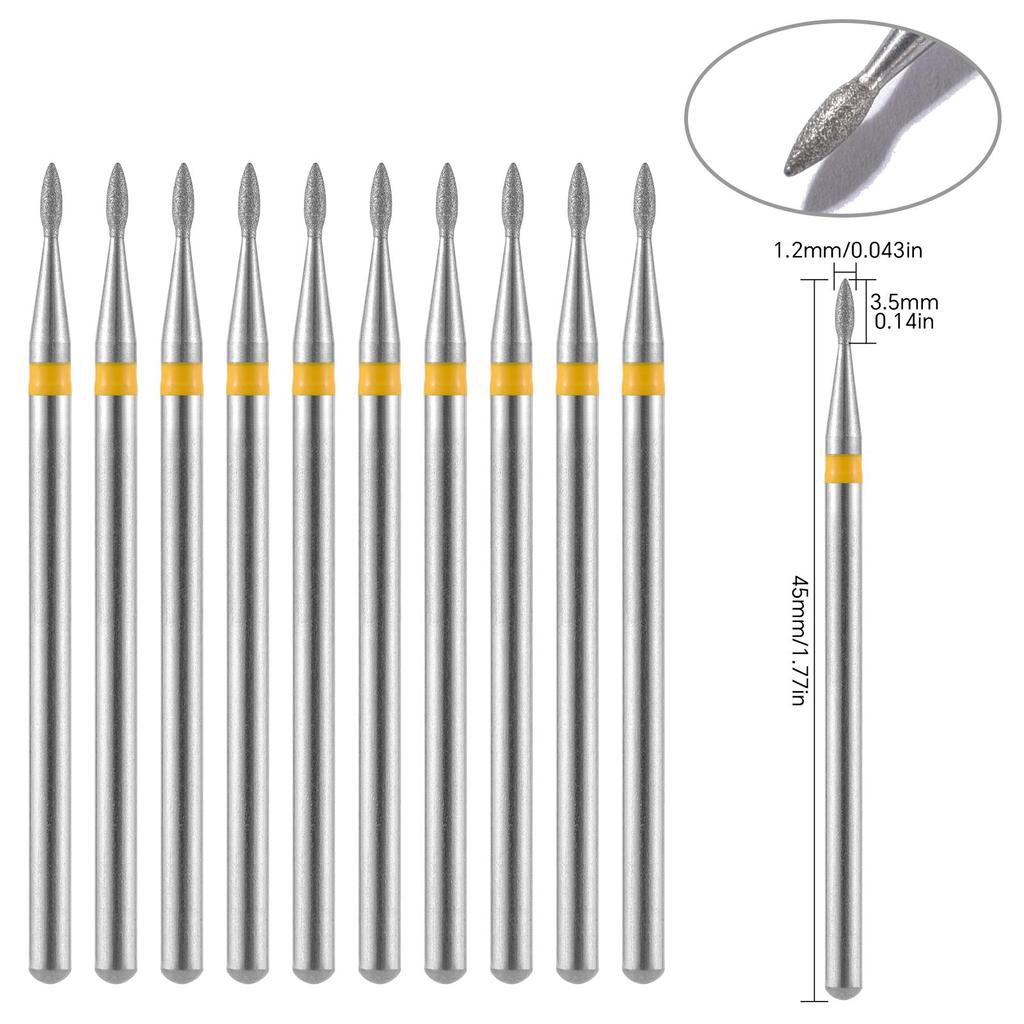 10 шт., алмазные фрезы, набор сверл для ногтей, аксессуары для маникюра, педикюра, электрическая машина, кисточка для ногтей, инструменты для заусенцев