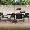 VidaXL Garden Dining Set 5 Pcs Cushions Wicker Steel 3186943
