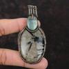 Black Rutile Gemstone Pendant Copper Wire Wrapped Pendant Black Rutile Jewelry Labradorite Pendant Handmade Pendant Copper Jewelry For Gift