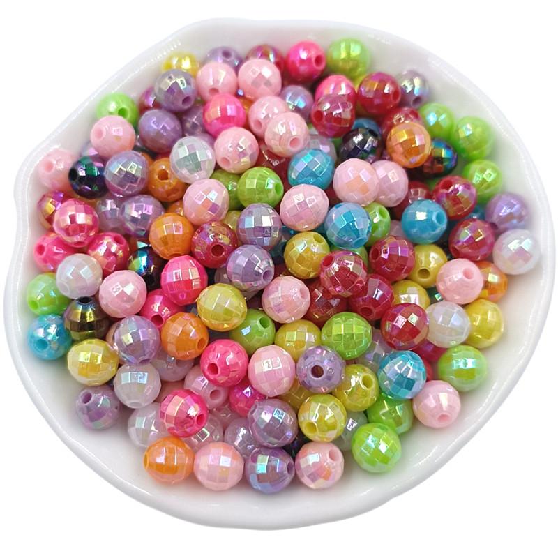 Товары для вечеринки Свободные бусины AB Яркие цвета Модные креативные изделия для изготовления браслетов и ожерелий 6 мм Акриловые многогранные шариковые бусины ярких цветов 50 шт.