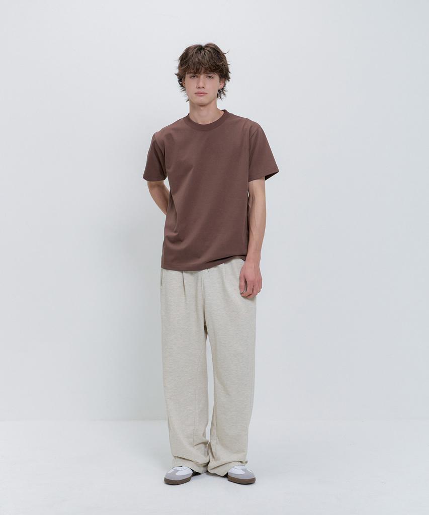 PSSHOPPER Curved Washed Wide Sweatpants [Cream]