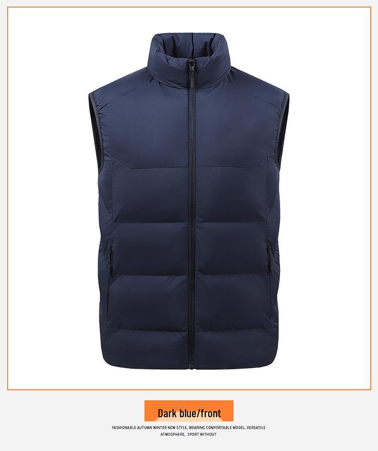 Unisex Fleece-Lined Stand-Collar Sports Vest for Autumn/Winter