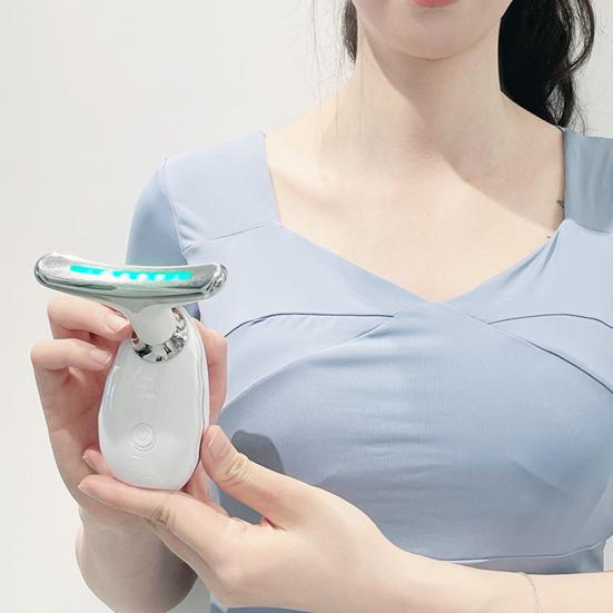Массажер для красоты шеи Антивозрастной Укрепляющий Массажер с Красным Светом Микротоком Режимами Нагрева Многофункциональные Устройства для Ухода за Кожей для Домашнего Ухода