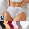 5Pcs Lace Plus Size Underwears Women's Sexy Panties Mommy Briefs Striped Briefs Girls Solid Sports Comfortable Lingerie