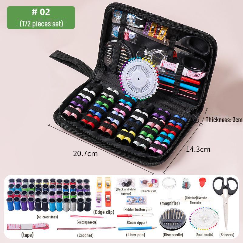 Портативный швейный набор из 27 предметов: Нитки, иголки и компактная сумка для рукоделия