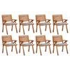 Day and Night - Day and Night Garden Chairs 8 Units Solid Teak Wood with Cushions