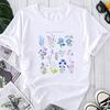(Asian Size) Fashion Print Flower Floral Trend Cute 90s Graphic Tee Female Casual T Clothing Casual Women's Top Short Sleeve T-shirt