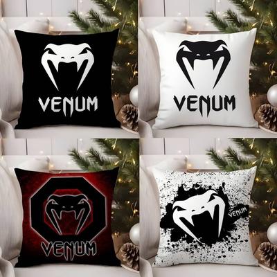 Крутая наволочка V-Venum для офисного дивана, стула в общежитии, спинки стула, короткий плюш, двусторонняя печать, домашняя наволочка для подушки