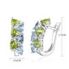 New Colorful Topaz Peridot Jewelry Set Real Gemstone Clasp Earring Ring 925 Sterling Silver for Women Gift Daily Wear