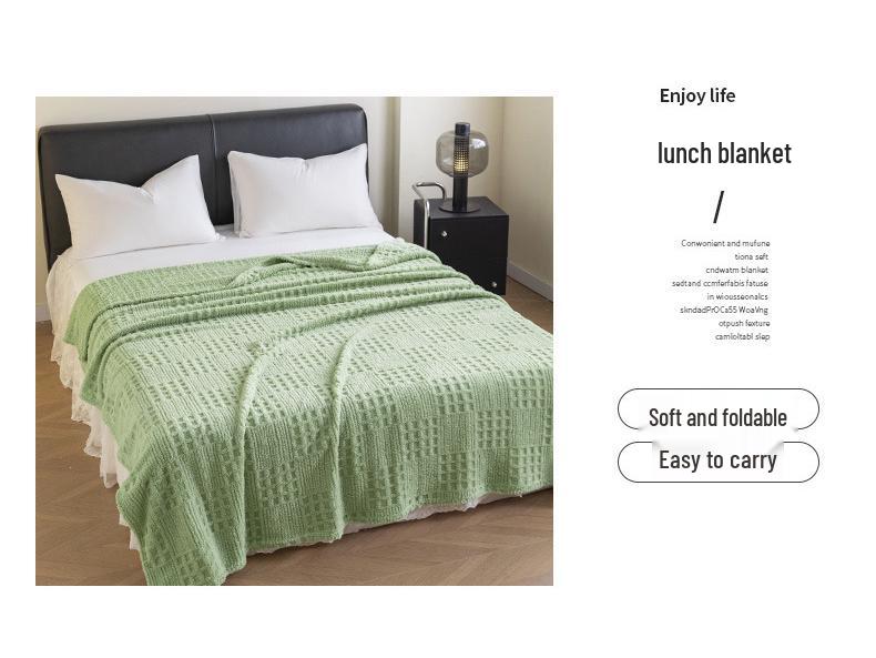 Таффета Однотонное Флисовое Вафельное Жаккардовое Одеяло - Многофункциональное Покрывало и Одеяло для Сна.