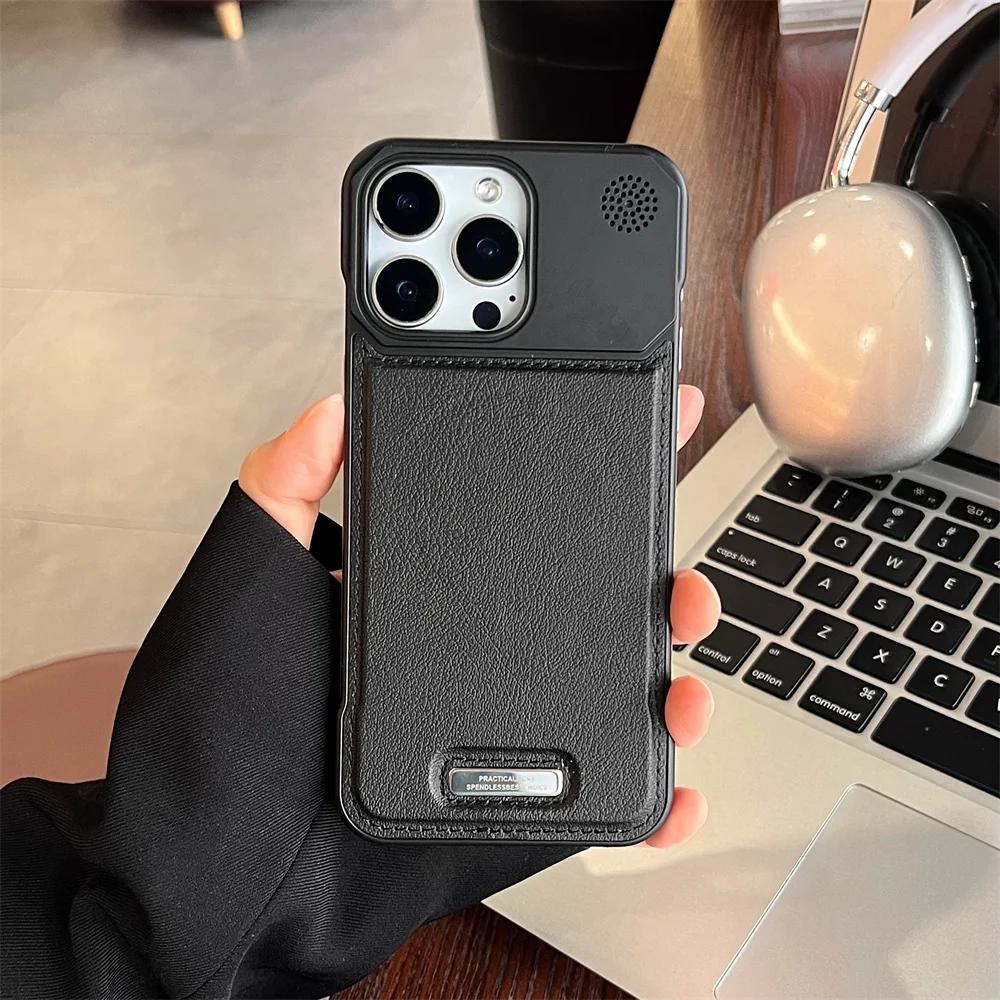 Премиальный кожаный безрамочный чехол для телефона с магнитом для iPhone 16 15 14 13 12 11 17 Pro Max Plus 16E Защитный чехол с покрытием Ароматный чехол