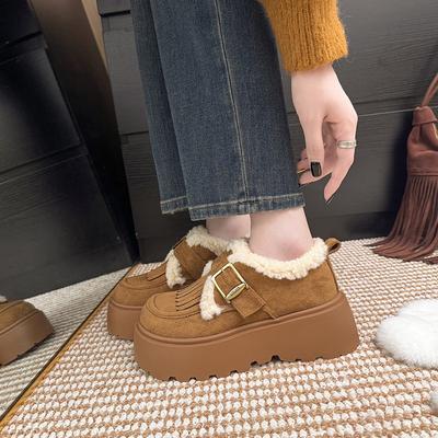 Женские зимние теплые ботинки большого размера с мягкой подошвой, с мехом, на меху, нескользящие, для походов, повседневные, спортивные, хлопковые ботинки, меховые ботинки