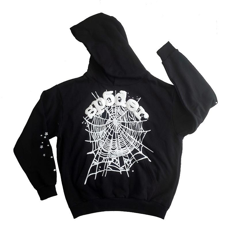 Heavyweight Spider Web Foam Print Fleece Hoodie (450G)
