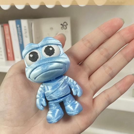 3D Printed Frog Ornaments, Movable Joint Design, Durable Smooth Surface Frog, for Home Office Desktop Decor