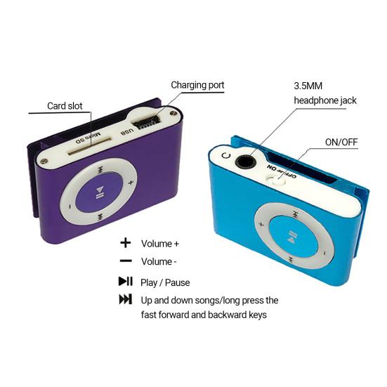 Мини MP3-плеер Слот для карты Металлический Портативный TF Клип USB Спорт Цифровая Музыка