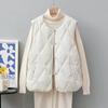 Vest for Women Cotton Winter Oversize Thickened Down Sleeveless Tops Lightweight Round Neck Versatile Casual Vest