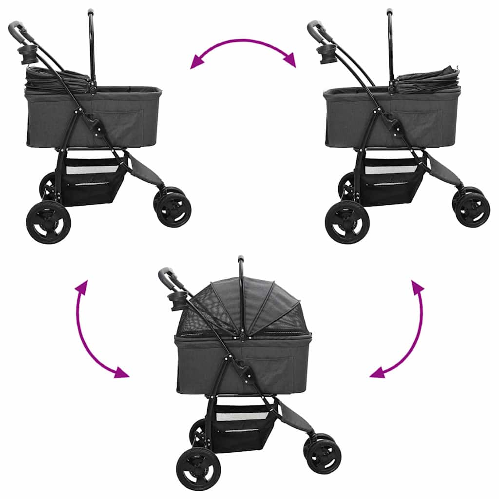 Foldable Pet Stroller Black 78 x 54 x 101 cm Polyester