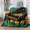 3D Dream Piano Key Music Instrument Cartoon Blanket,Soft Throw Blanket for Home Bedroom Bed Sofa Picnic Office Travel Cover Kids