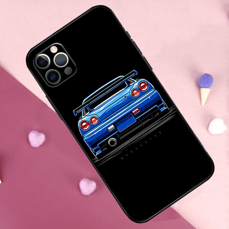 Чехол JRM Skyline GTR R34 для iPhone 15 16 14 Pro Max Plus 13 12 Mini 11 Pro Max X XR XS Max 7 8 задняя крышка