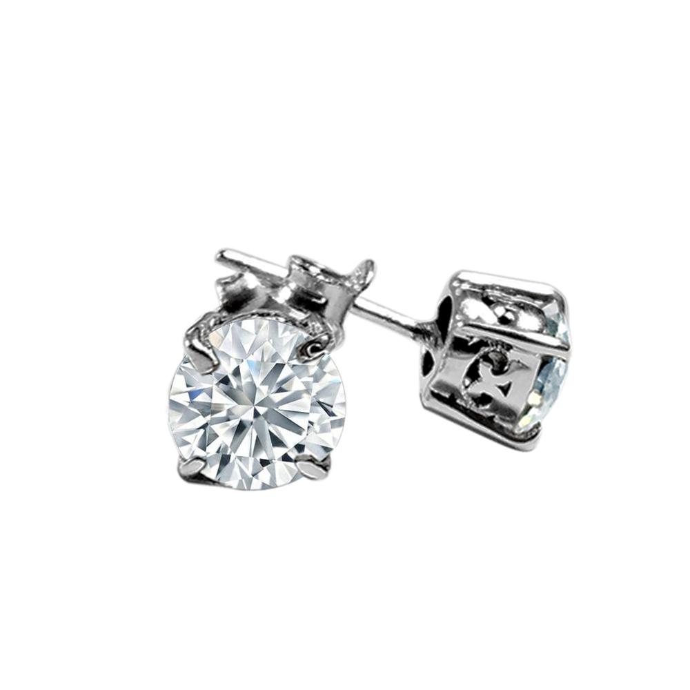 Arisha Silver Серьги-гвоздики из серебра 925 пробы с муассанитом