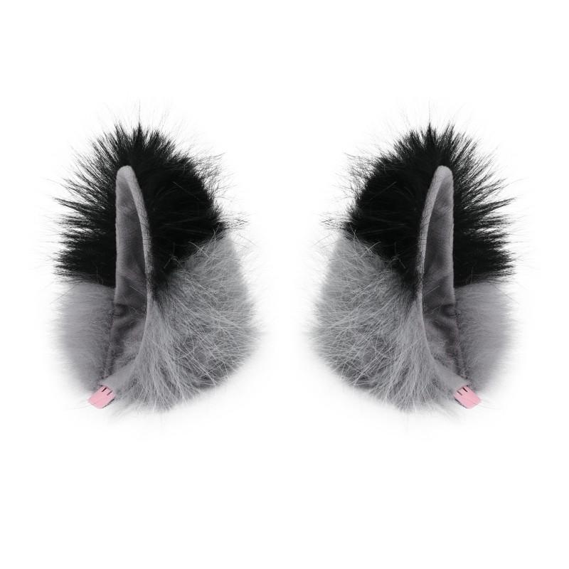 Handmade Plush Wolf Ear Headband Hair Clip Cosplay Accessory Anime Convention Unisex Stylish Decor