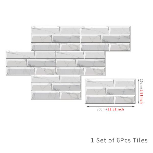 6 шт., маслостойкая наклейка для кирпичной плитки, наклейка на стену для кухни, самоклеющаяся водонепроницаемая наклейка для ванной, обои 15x30 см