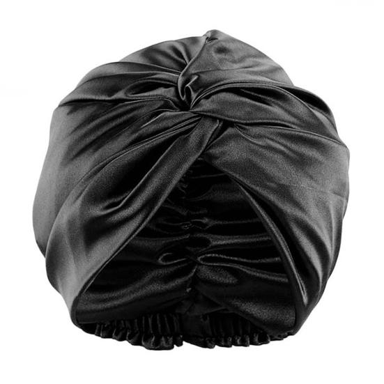 Adjustable Knotted Satin Hair Bonnet Double Layer Hair Wrap Women Hair Care Turban Satin Sleep Hat for Curly Straight Hair