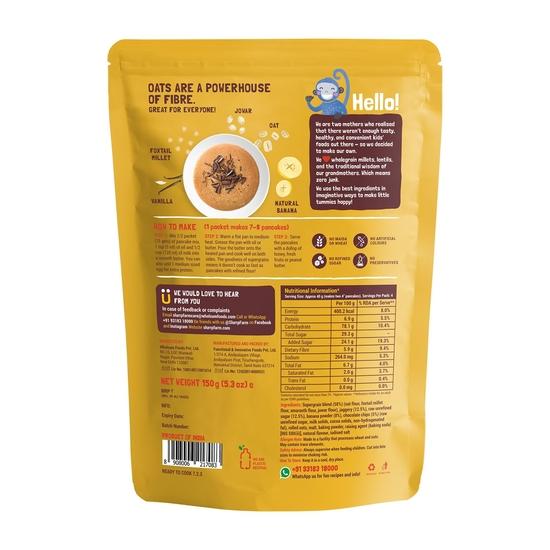 Slurrp Farm No Maida Pancake Mix | Instant Breakfast Mix Made with Oats and Jowar | 100% Vegetarian Eggless Healthy Breakfast| Pack of 3 X 150g