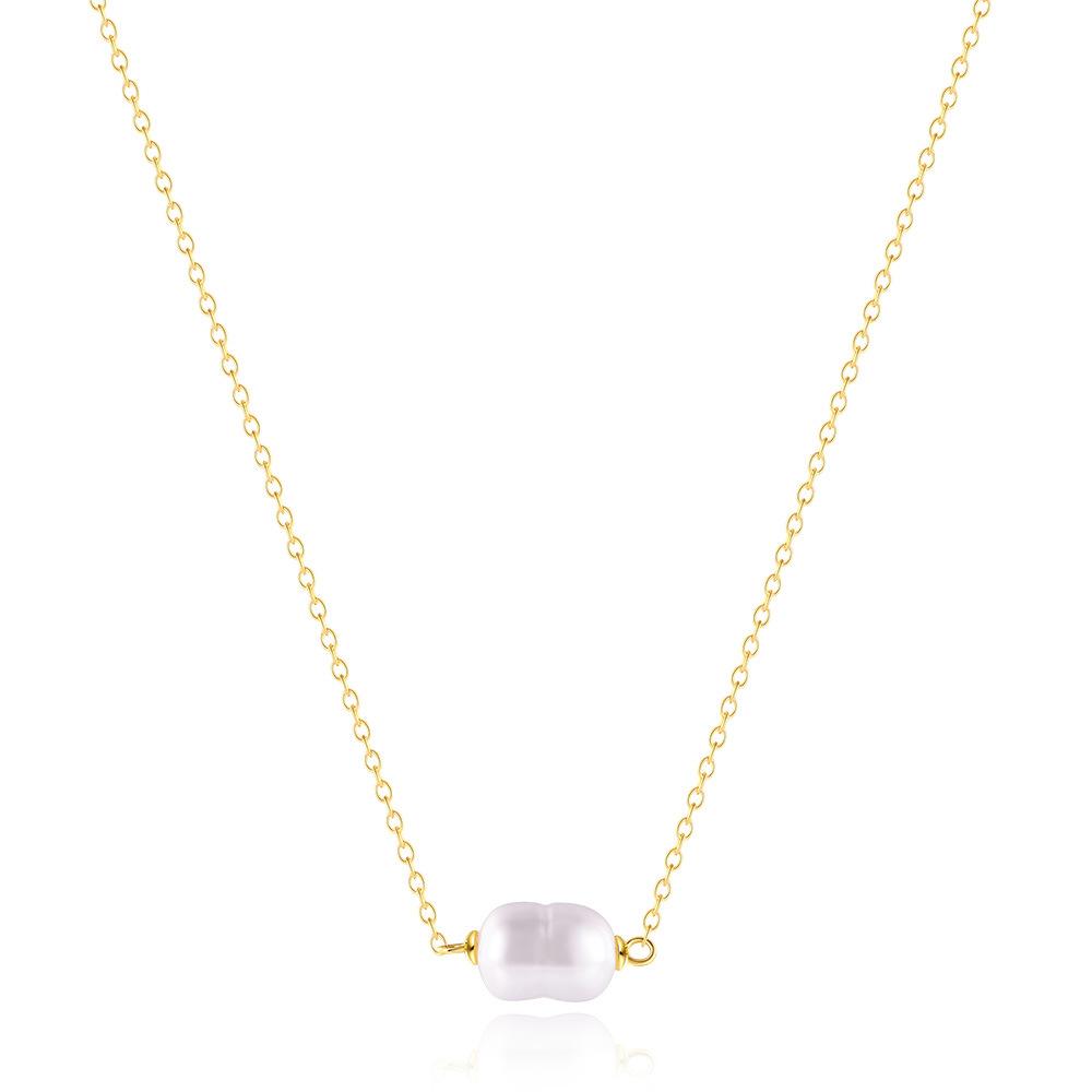 S925 стерлингового серебра ретро нерегулярный жемчуг простое универсальное ожерелье-цепочка на ключицу темперамент элегантное ожерелье подарок