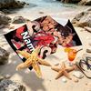 Custom Name Personalized Anime Print Beach Towel, for Trip Camping Beach Party Home Decor, Birthday Gift for Family & Friends