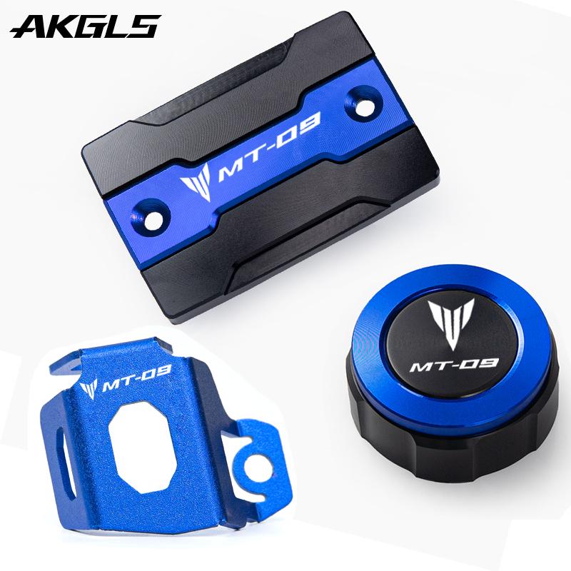 Front and Rear Brake Fluid Reservoir Caps and Rear Brake Reservoir Cover Accessories For Yamaha MT09 Mt-09 MT 09 SP