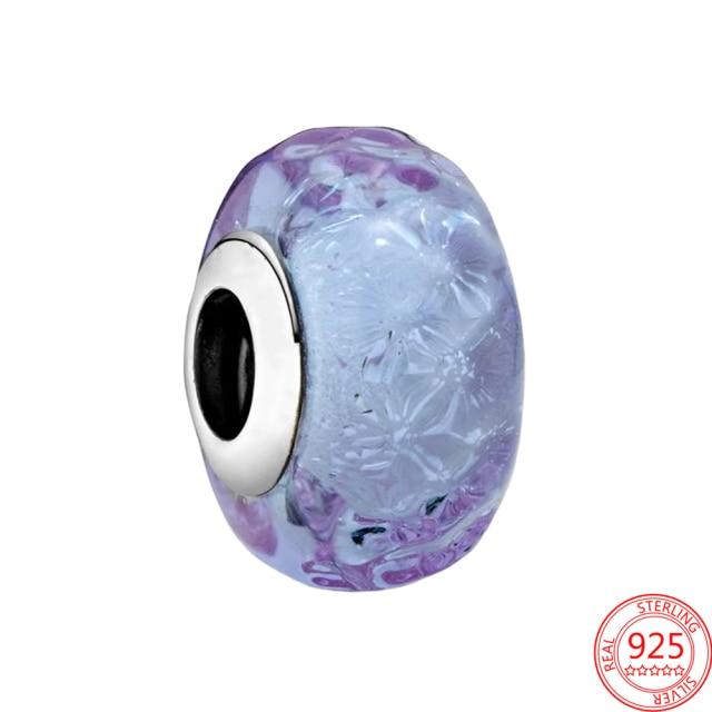 925 Sterling Silver Glass Beads Charms for Jewelry DIY Making Fit Original Bracelets Bangles for Women Gift