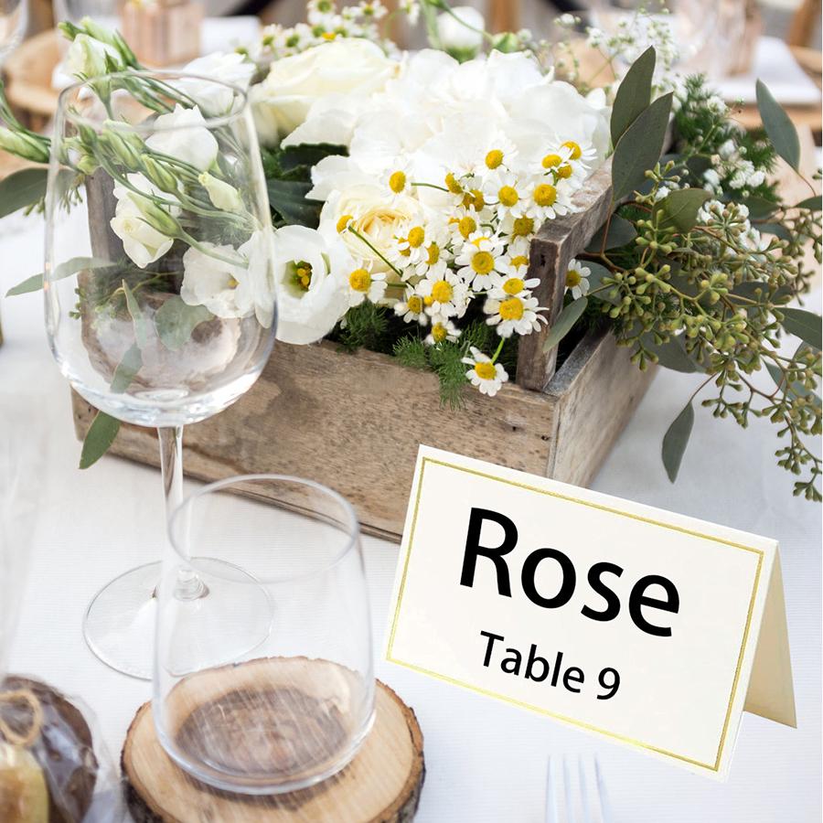 50pcs Gold Foil Table Card Wedding Name Guest Card Seat Name Card