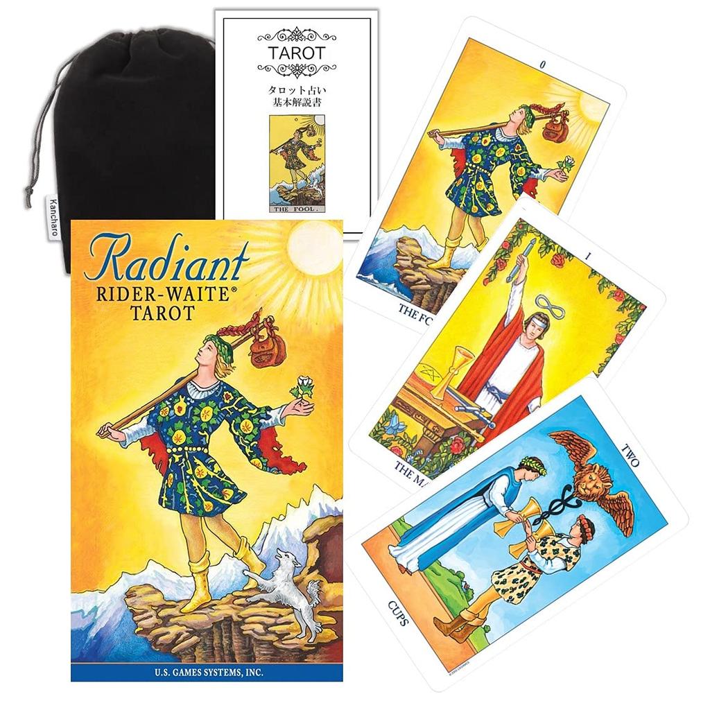 Kancharo Tarot Card Set Includes Japanese Tarot Card Instructions Pouch 78-Card [Radiant Rider-Waite Tarot] & (Authentic)