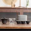 Light Luxury Travel Tea Set Cover Bowl Kuaike Three Cups Outdoor Portable Handbag High-end Ceramic Glass Tea Maker Gift