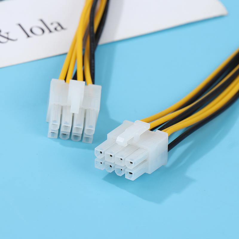 1Pc 4 Pin Male To 8 Pin Female Lead Extension To Cpu Power Converter Cable