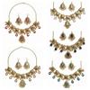 Metal Necklace Earrings Set Water Drop Pendant Ethnic Style Necklace Set  Wedding Party