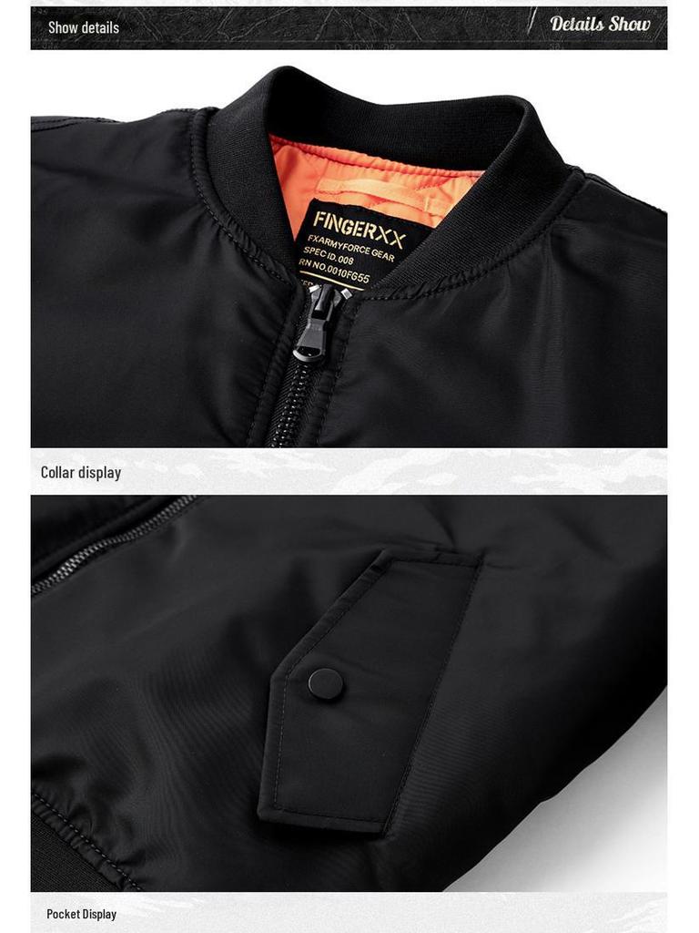 Унисекс Douyin MA-1 Pilot Jacket с хлопком, утолщенный бейсбольный воротник