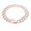 10 Inch Cuban Link Chain Fashion Long Lasting Color Retention Brick Hip Hop BraceletRose Gold