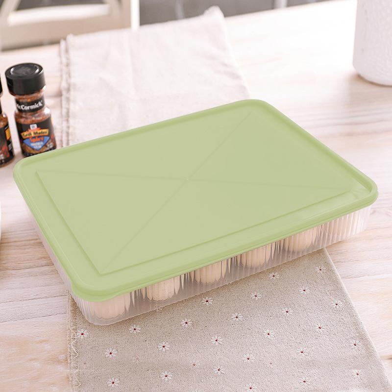Refrigerator Egg Storage and Preservation Box, 24 Grid Egg Tray, Kitchen with Cover, Dustproof Food Storage Box, Kitchen Supplies