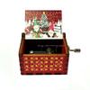 in stock 2026 music box wooden hand crank music box Christmas wooden painted holiday gift 3