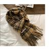 New Soft Imitation Cashmere Tassel Plaid Scarf Winter Female Couple Shawl Red Cold Proof Versatile Thickened Scarf