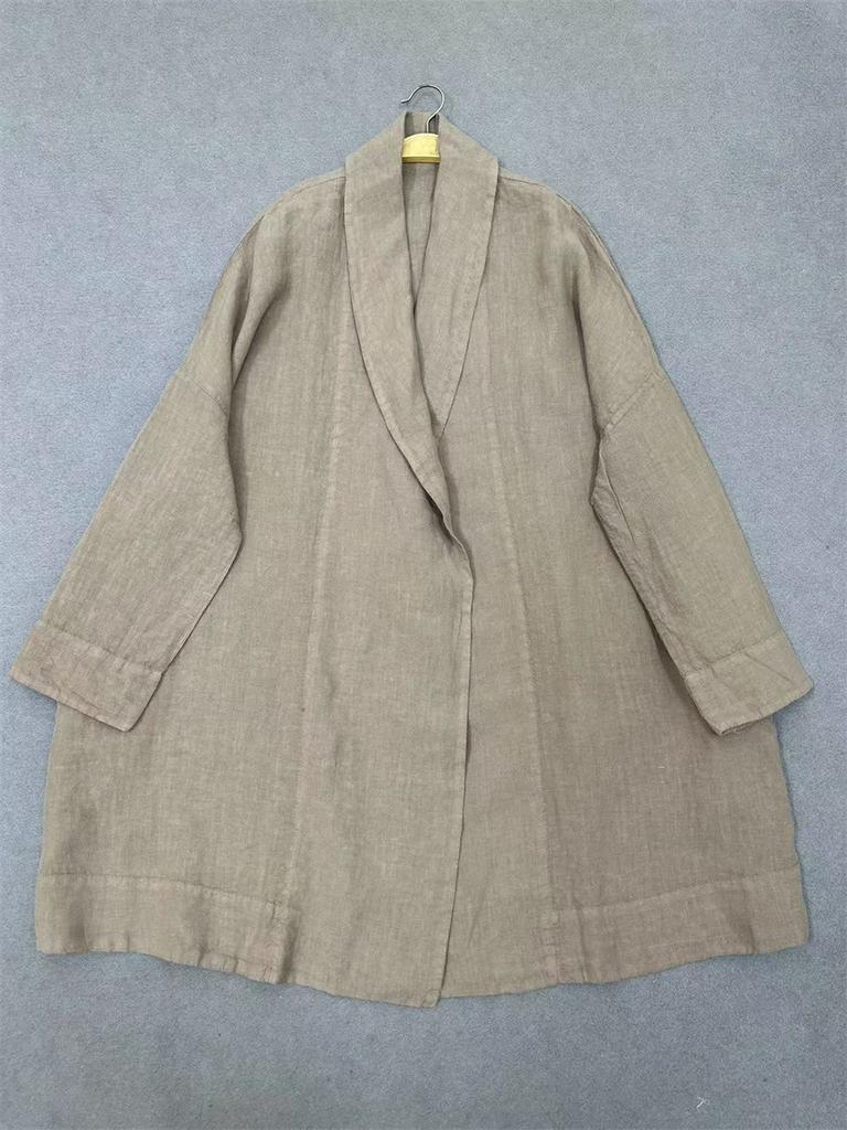 Johnature Винтажные Свободные Повседневные Куртки Женские Простые Свободные На Все Случаи Длинные Женские Пальто